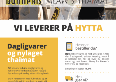 Plakat Meaws Thaimat leverer på hytta