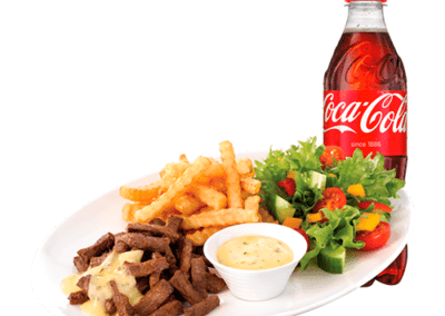 Biffsnadder med en Coca Cola