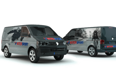 Mockup av foliering av bil for Intersport