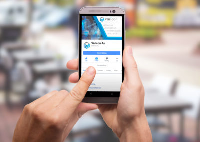 Mockup av nettside for Varicon As